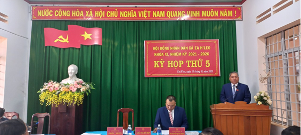 HĐND xã Ea H’Leo tổ chức kỳ họp thứ 5, khoá XI, nhiệm kỳ 2021-2026